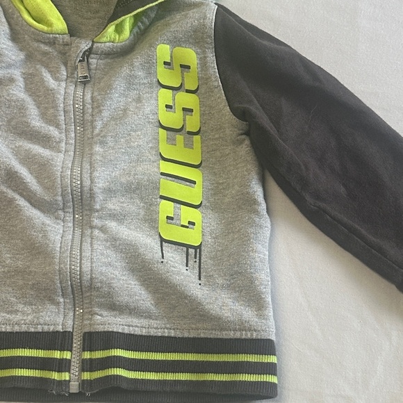 GUESS Kids Hoodie in Gray and Neon accents - Picture 3 of 4